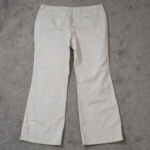 OLD NAVY Light Beige Cotton High Rise Front Zip Flare Pants; Size 18